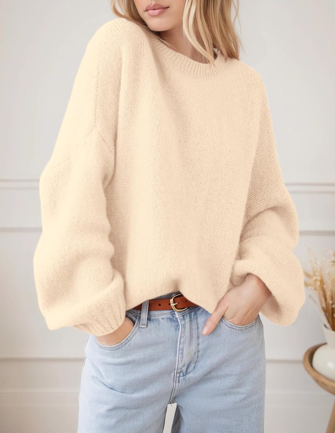 image:imagePRETTYGARDEN Womens Fall Oversized Holiday SweatersApricot