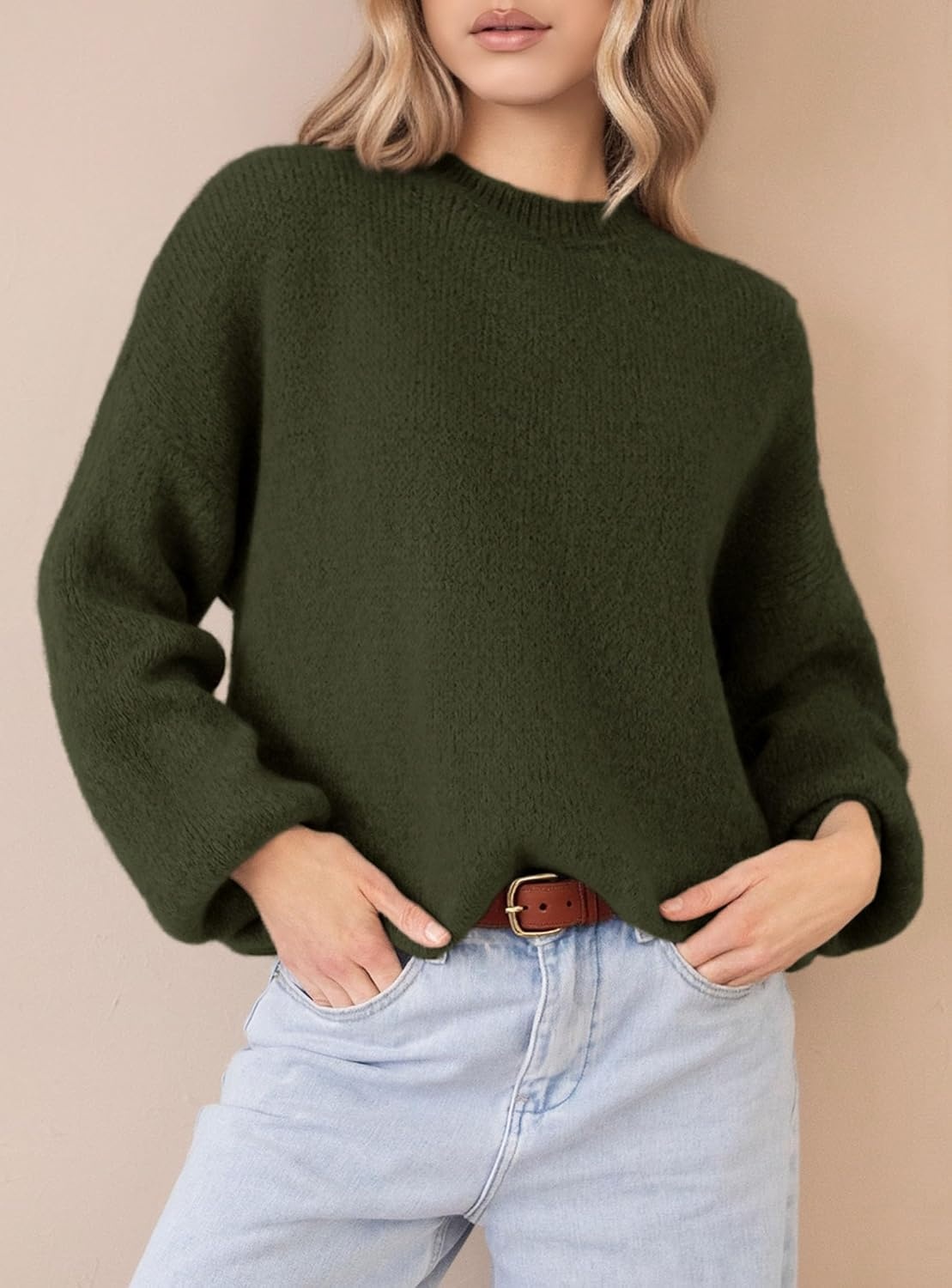 image:imagePRETTYGARDEN Womens Fall Oversized Holiday SweatersArmy Green
