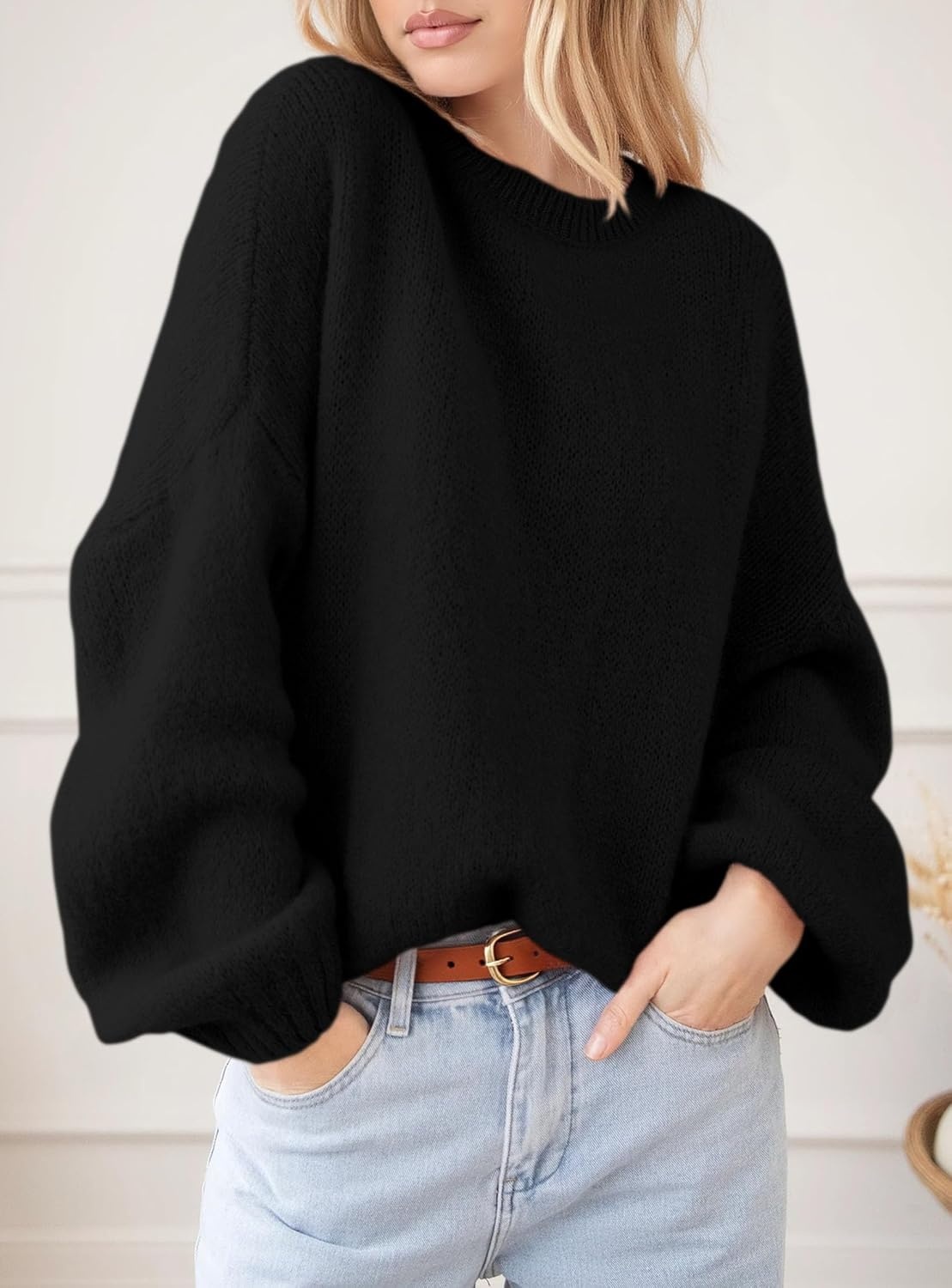image:imagePRETTYGARDEN Womens Fall Oversized Holiday SweatersBlack