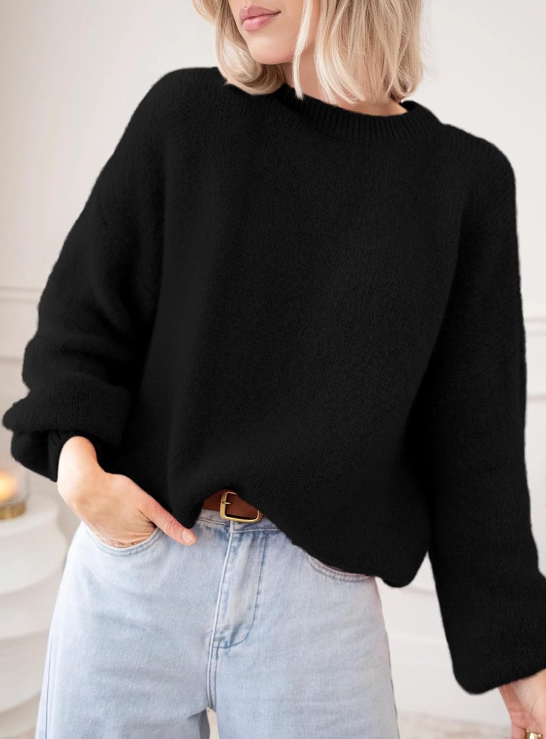 image:imagePRETTYGARDEN Womens Fall Oversized Holiday SweatersBlack