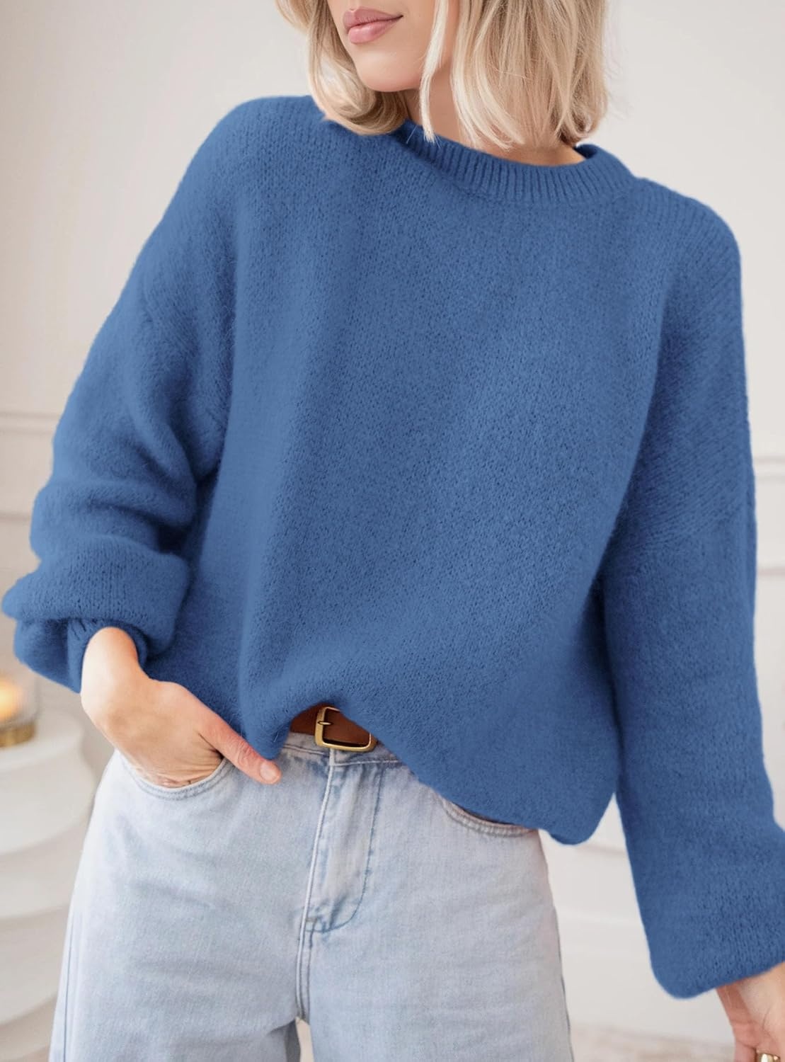 image:imagePRETTYGARDEN Womens Fall Oversized Holiday SweatersBlue