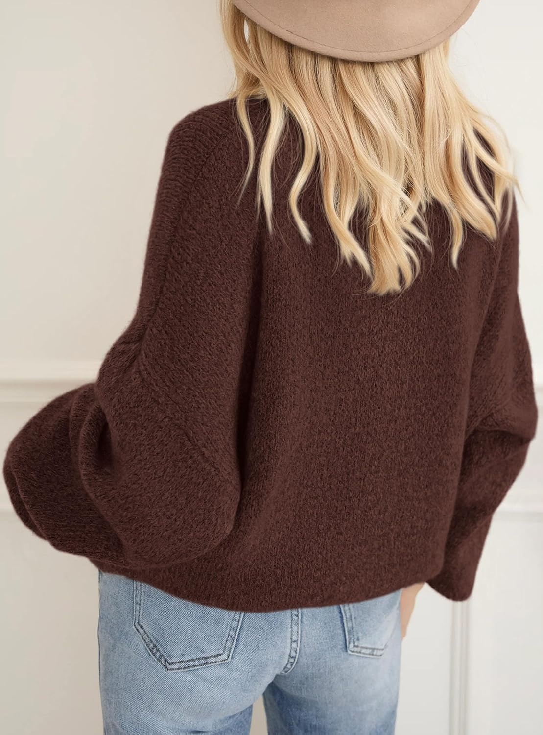 image:imagePRETTYGARDEN Womens Fall Oversized Holiday SweatersDark Brown