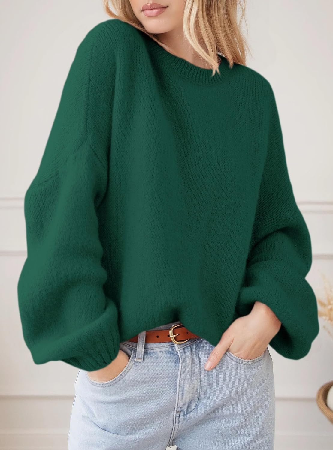 image:imagePRETTYGARDEN Womens Fall Oversized Holiday SweatersDark Green