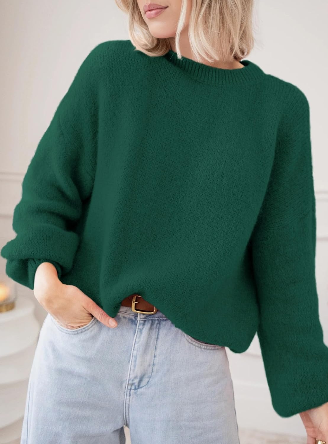 image:imagePRETTYGARDEN Womens Fall Oversized Holiday SweatersDark Green