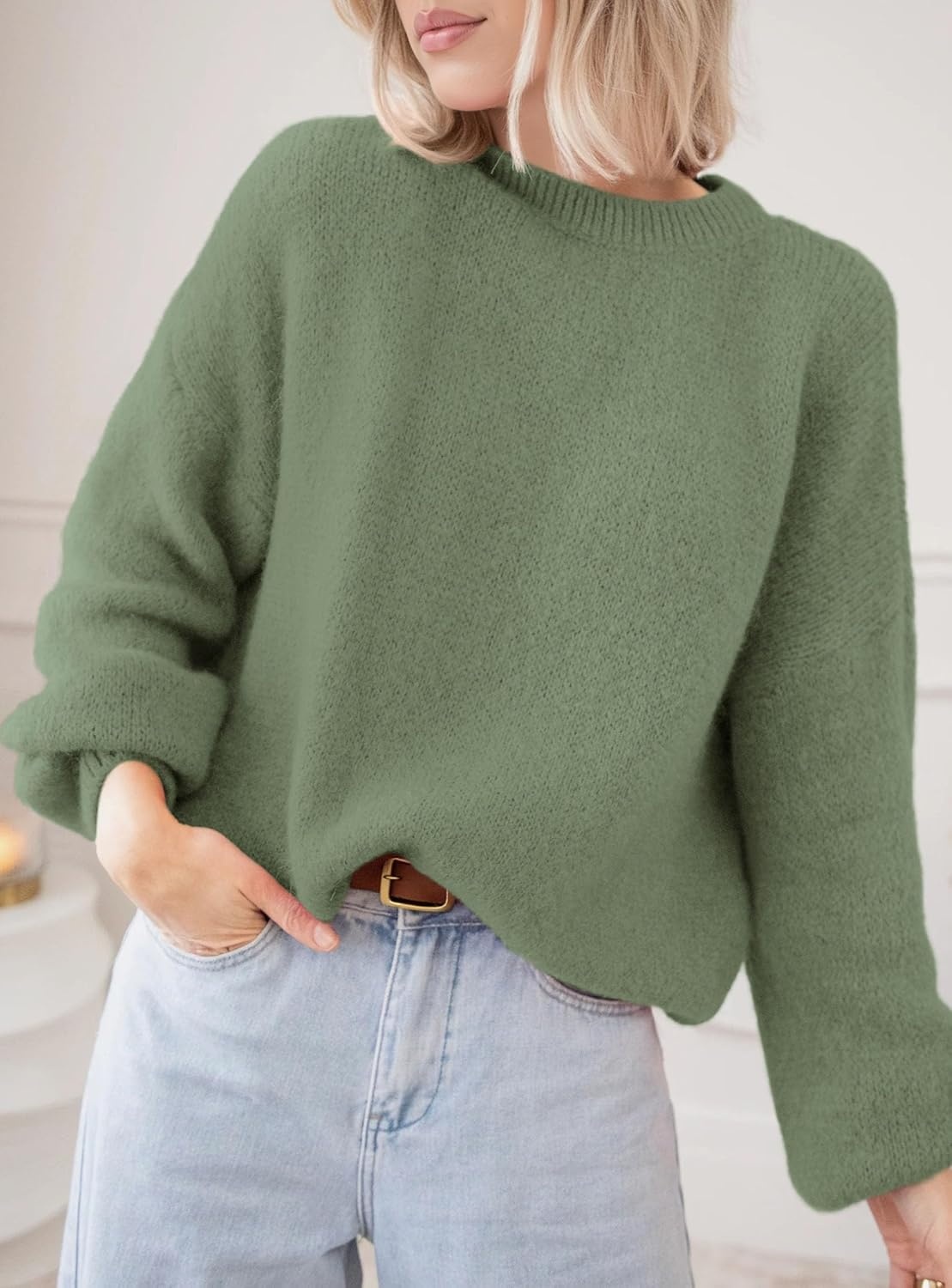 image:imagePRETTYGARDEN Womens Fall Oversized Holiday SweatersGreen