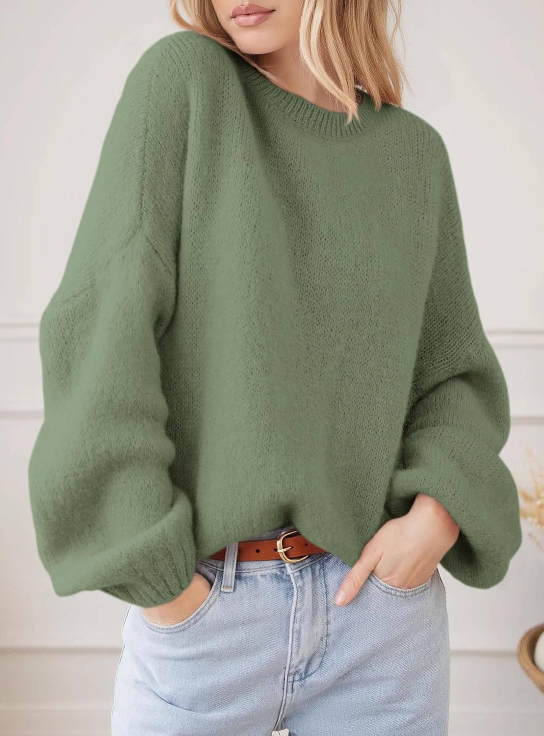 image:imagePRETTYGARDEN Womens Fall Oversized Holiday SweatersGreen