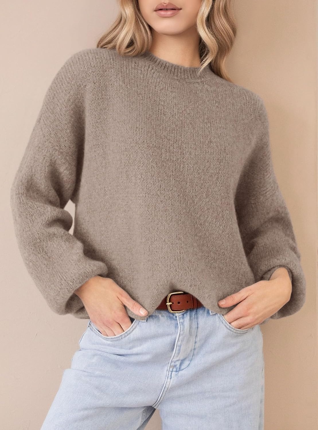 image:imagePRETTYGARDEN Womens Fall Oversized Holiday SweatersKhaki