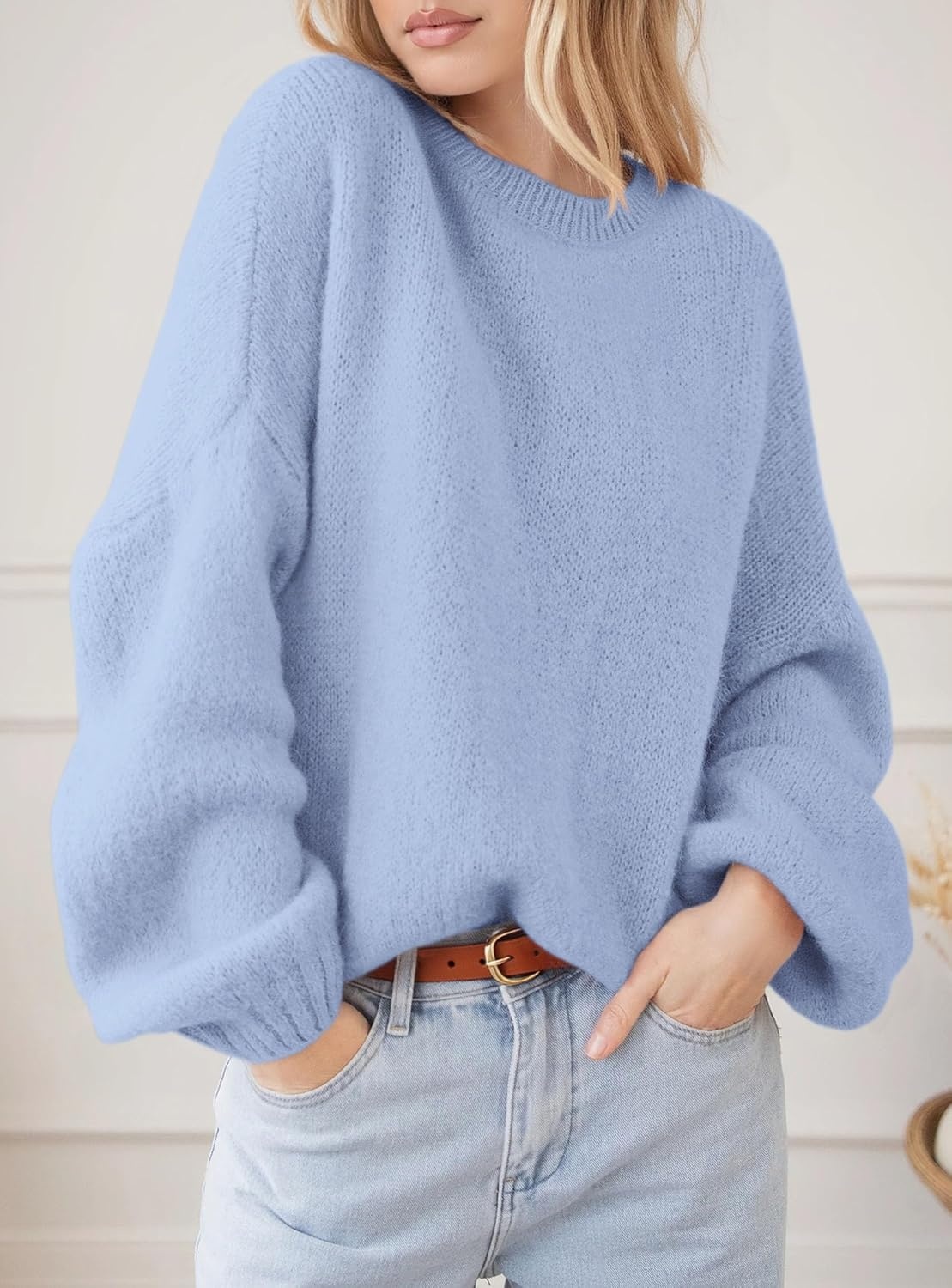 image:imagePRETTYGARDEN Womens Fall Oversized Holiday SweatersLight Blue