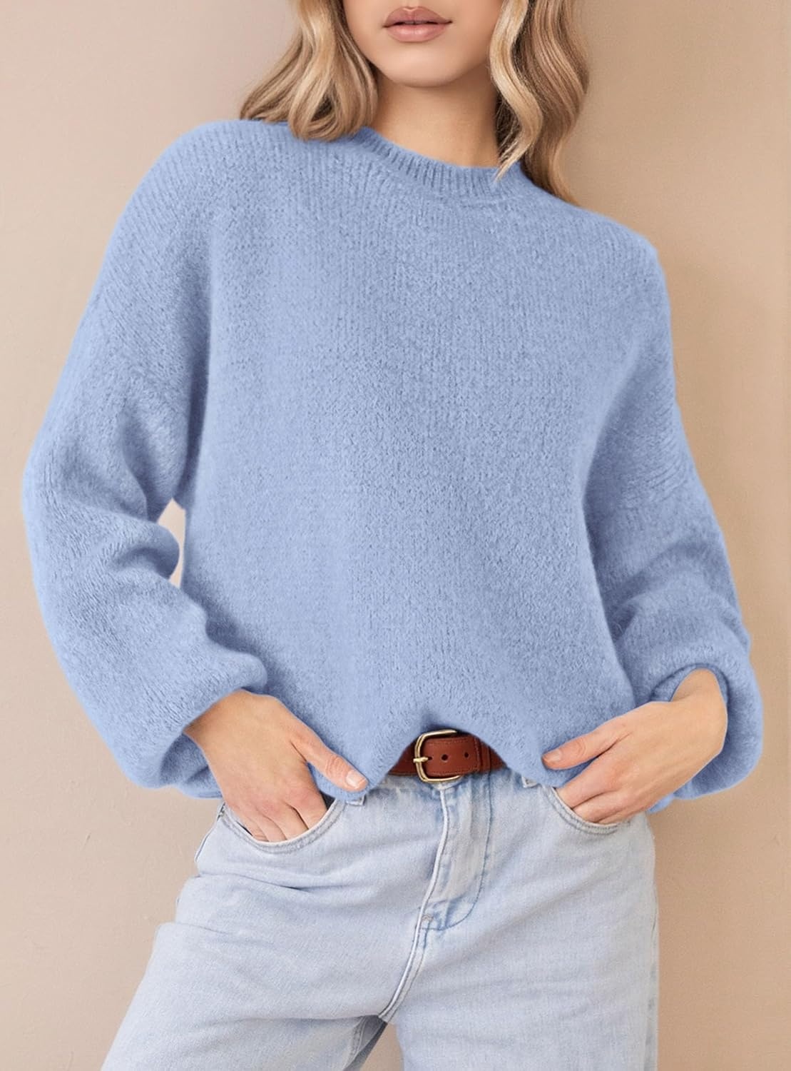 image:imagePRETTYGARDEN Womens Fall Oversized Holiday SweatersLight Blue