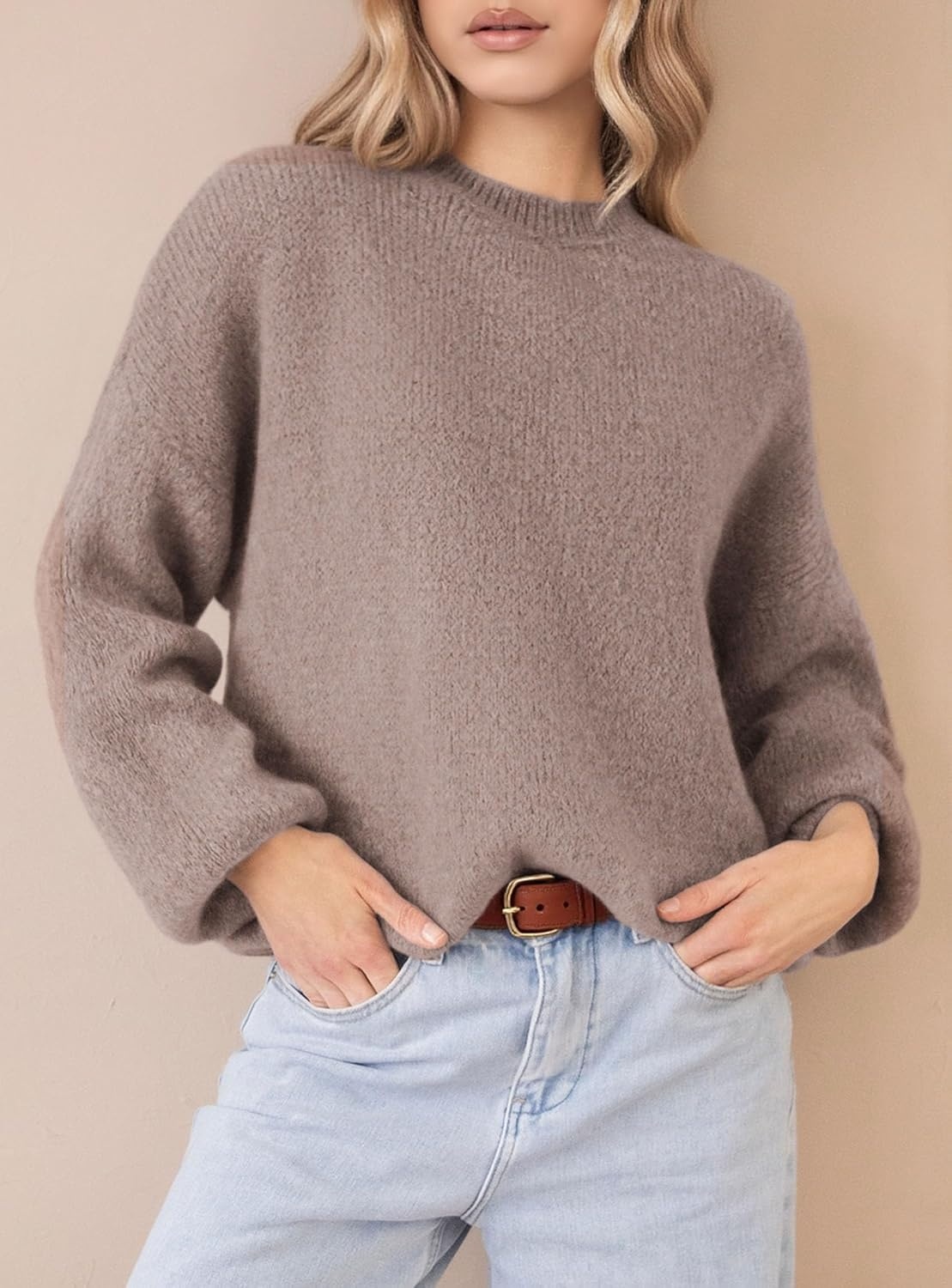 image:imagePRETTYGARDEN Womens Fall Oversized Holiday SweatersLight Coffee
