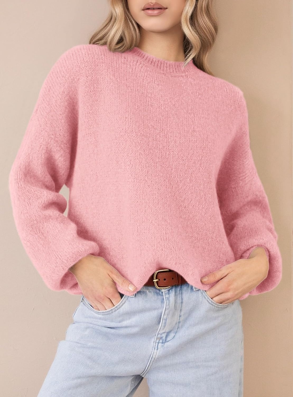 image:imagePRETTYGARDEN Womens Fall Oversized Holiday SweatersLight Pink