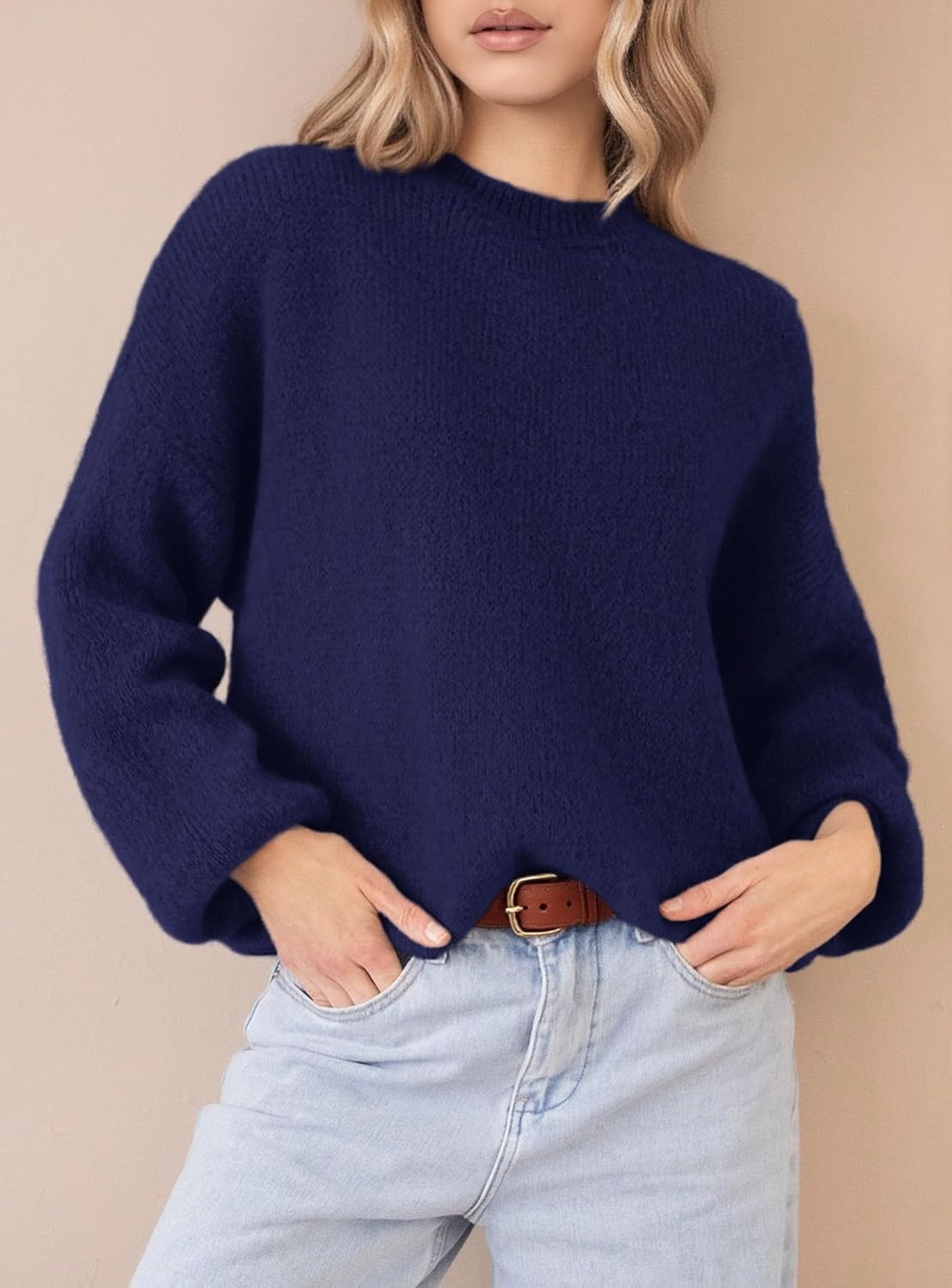 image:imagePRETTYGARDEN Womens Fall Oversized Holiday SweatersNavy Blue