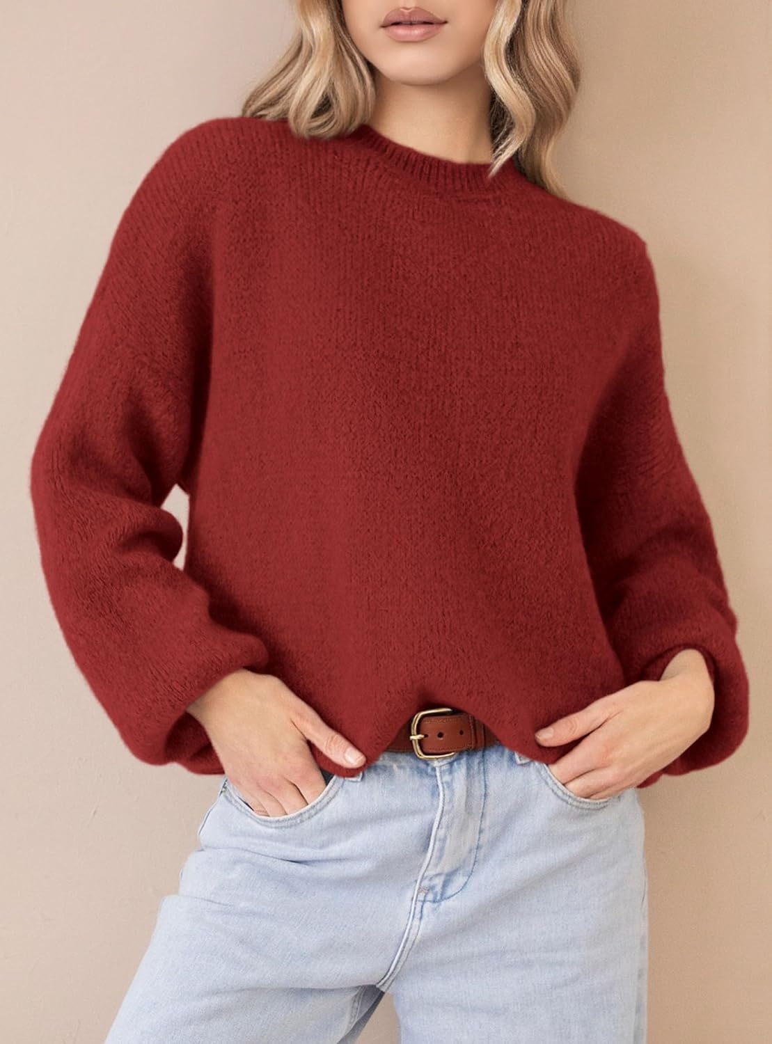 image:imagePRETTYGARDEN Womens Fall Oversized Holiday SweatersRed