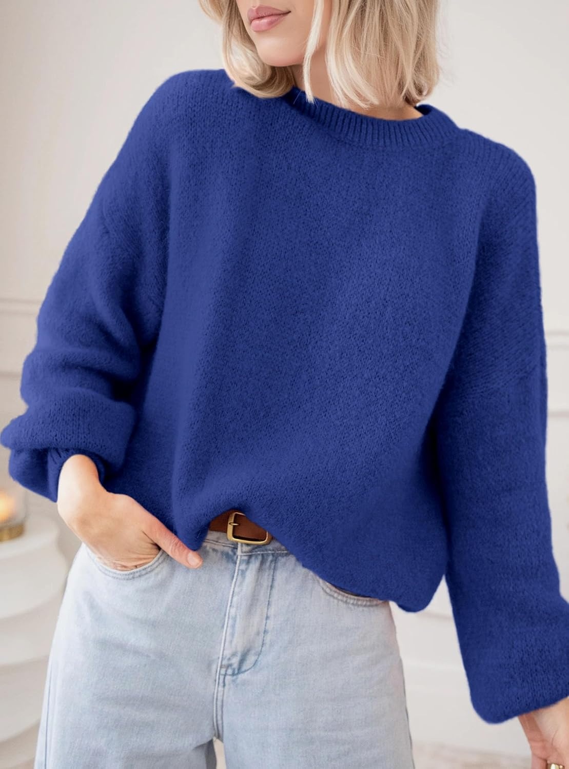 image:imagePRETTYGARDEN Womens Fall Oversized Holiday SweatersRoyal Blue