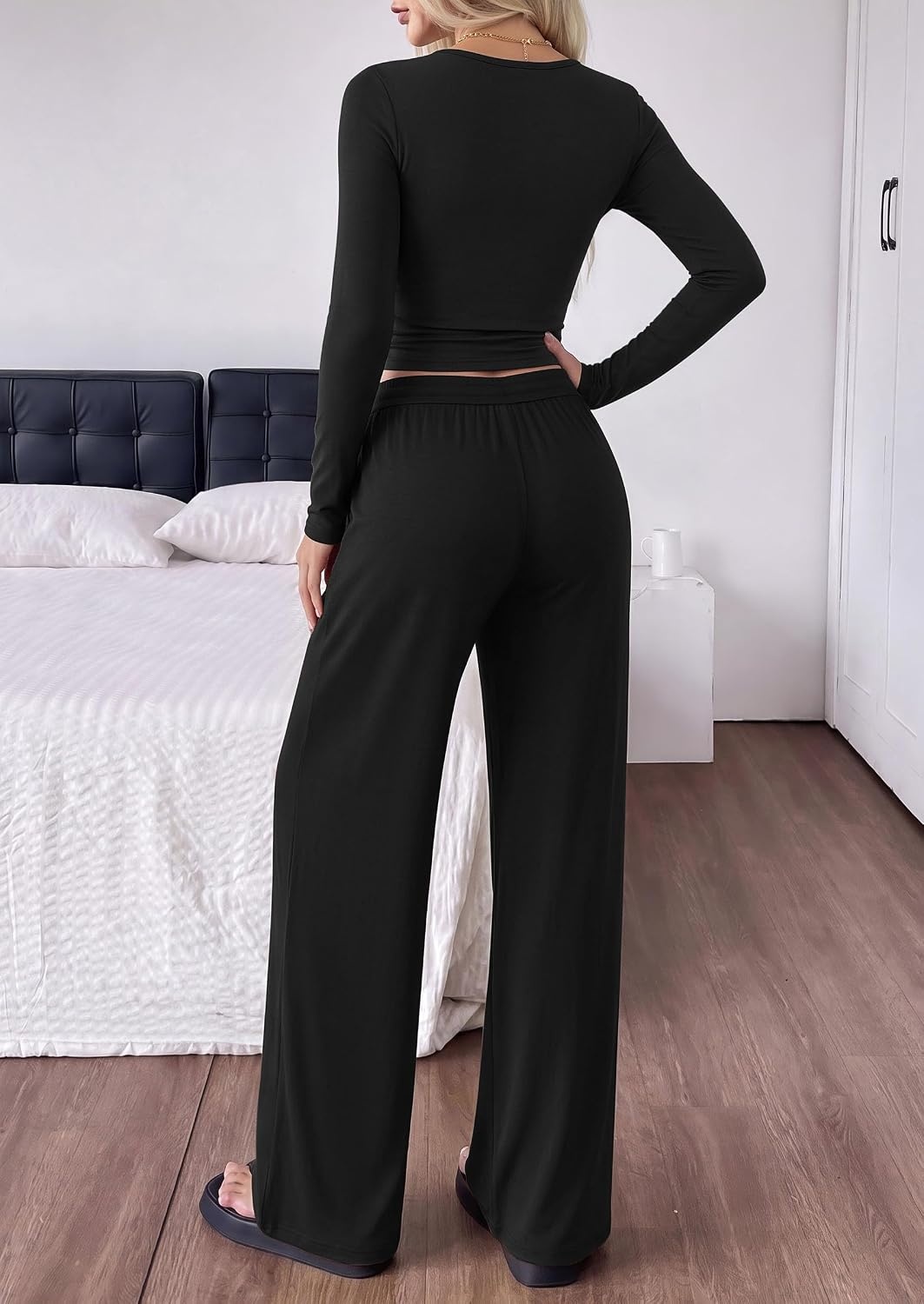 image:imagePRETTYGARDEN Womens Matching Lounge Sets 2 Piece OutfitsBlack