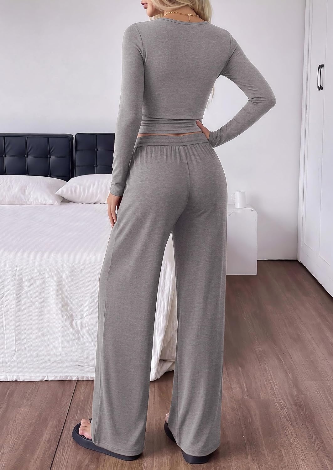 image:imagePRETTYGARDEN Womens Matching Lounge Sets 2 Piece OutfitsGrey