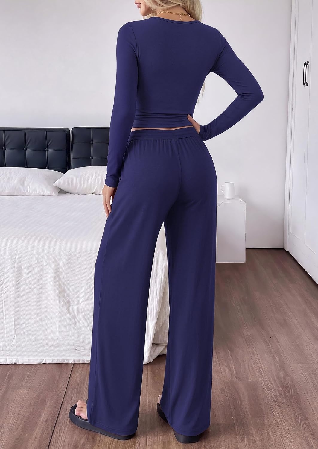image:imagePRETTYGARDEN Womens Matching Lounge Sets 2 Piece OutfitsNavy Blue