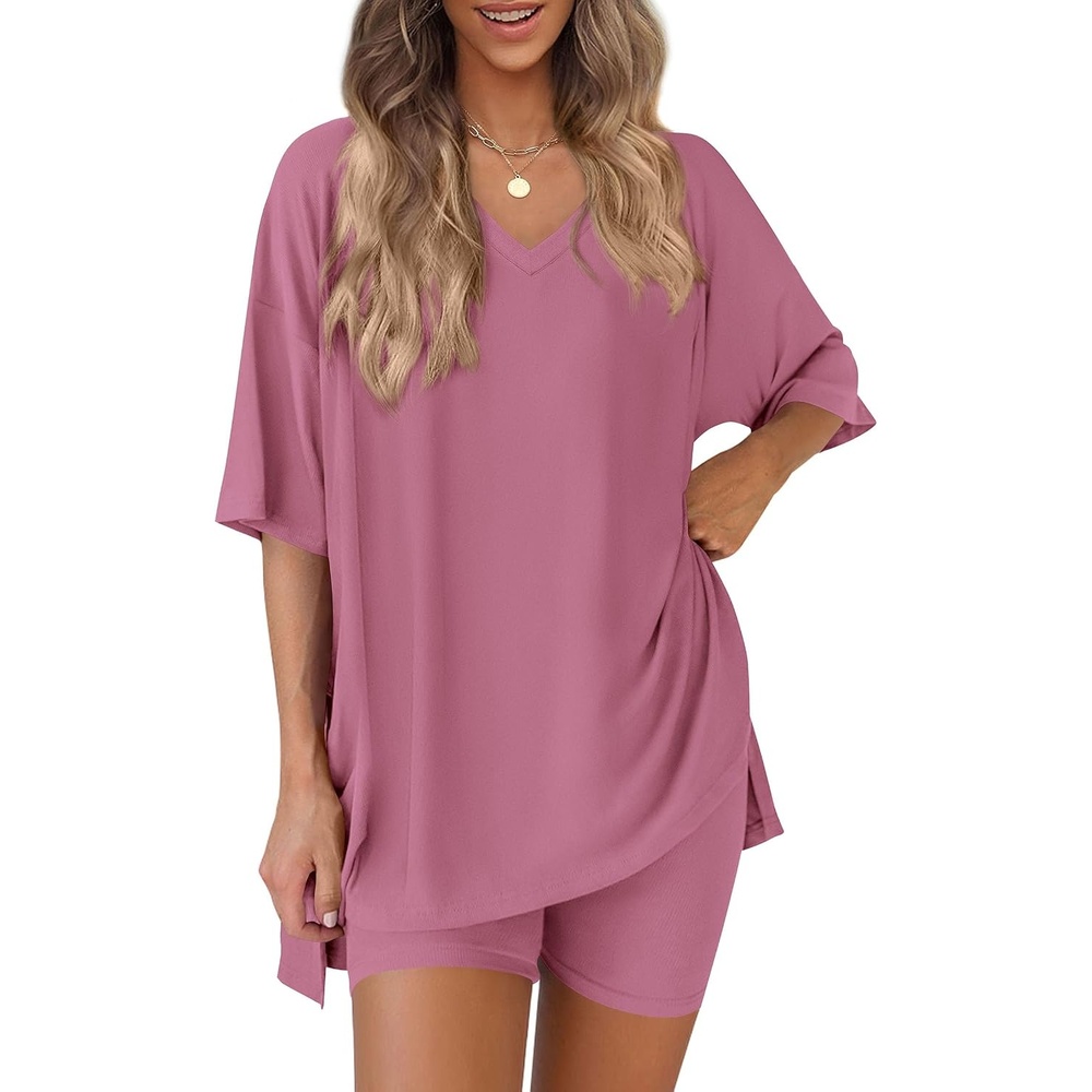 image:imagePRETTYGARDEN Womens 2 Piece Outfit Lounge Short SetsPink