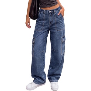 PRETTYGARDEN Barrel Pants Women Wide Leg Baggy Denim Jeans(Ashleigh Blue)
