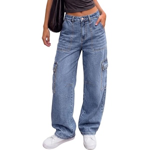 PRETTYGARDEN Barrel Pants Women Wide Leg Baggy Denim Jeans(Dusk Blue)
