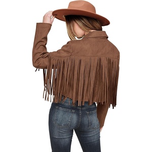 PRETTYGARDEN Women’s Fringe Faux Suede Leather Jackets(Coffee)