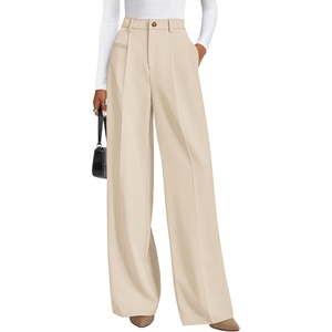 PRETTYGARDEN Women’s Tailored Wide Leg Work Dress Pants(Beige)