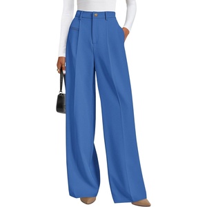 PRETTYGARDEN Women’s Tailored Wide Leg Work Dress Pants(Blue)