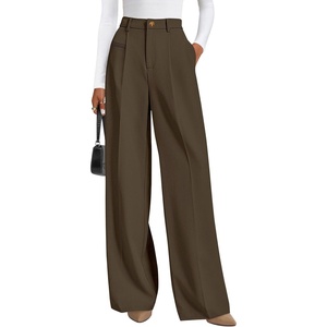 PRETTYGARDEN Women’s Tailored Wide Leg Work Dress Pants(Coffee)