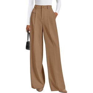 PRETTYGARDEN Women’s Tailored Wide Leg Work Dress Pants(Khaki)