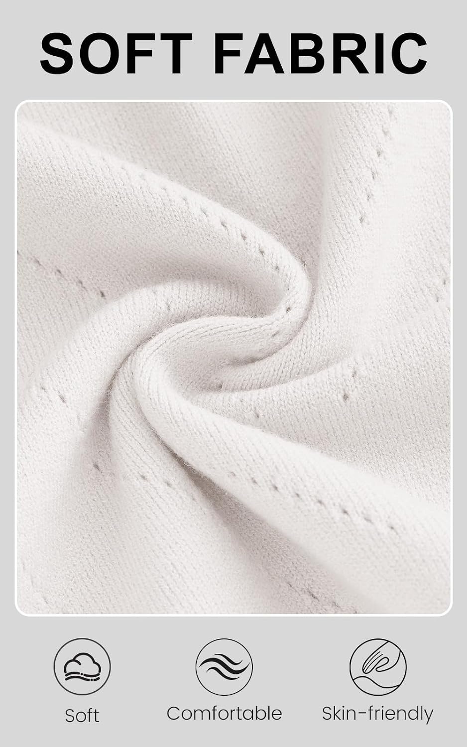 image:imagePRETTYGARDEN Long Sleeve V Neck Hollow Out Pullover Sweaters for WomenWhite