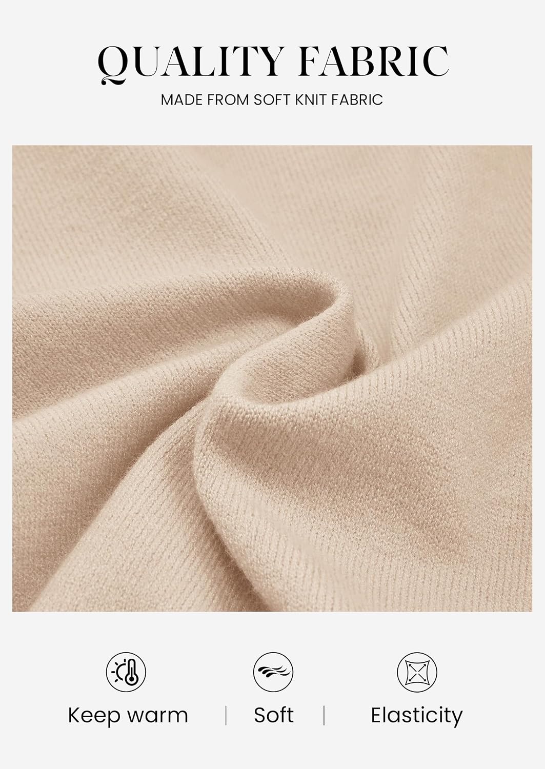 image:imagePRETTYGARDEN Womens Fall Cozy Sweaters Trendy Ruffle Mock Neck PulloverBeige