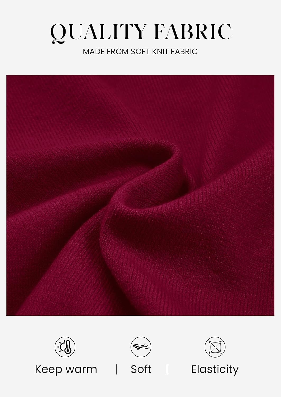 image:imagePRETTYGARDEN Womens Fall Cozy Sweaters Trendy Ruffle Mock Neck PulloverBurgundy