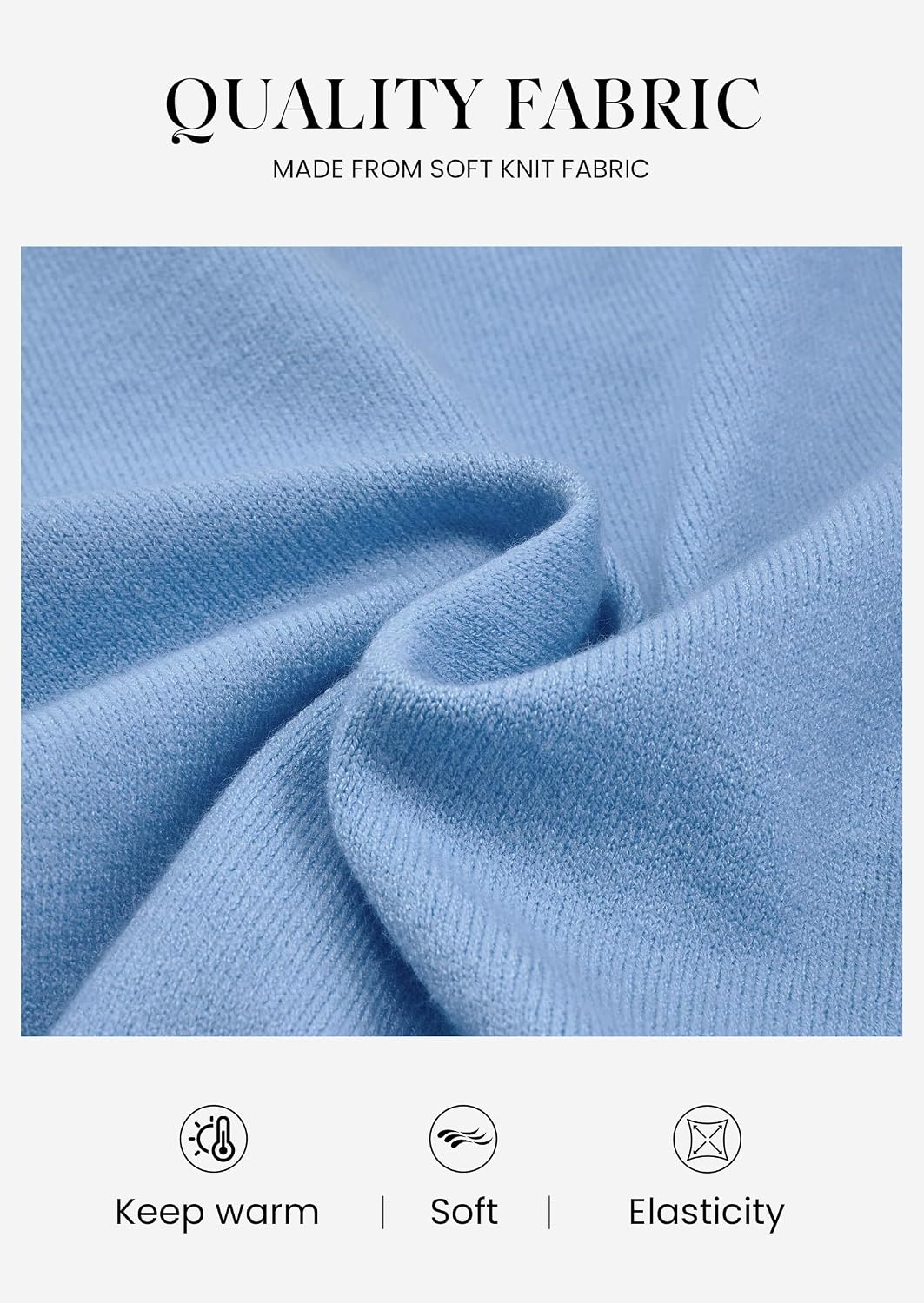image:imagePRETTYGARDEN Womens Fall Cozy Sweaters Trendy Ruffle Mock Neck PulloverLight Blue