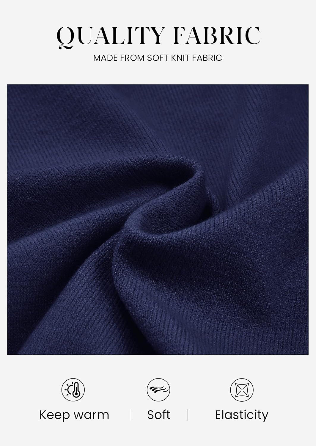 image:imagePRETTYGARDEN Womens Fall Cozy Sweaters Trendy Ruffle Mock Neck PulloverNavy Blue