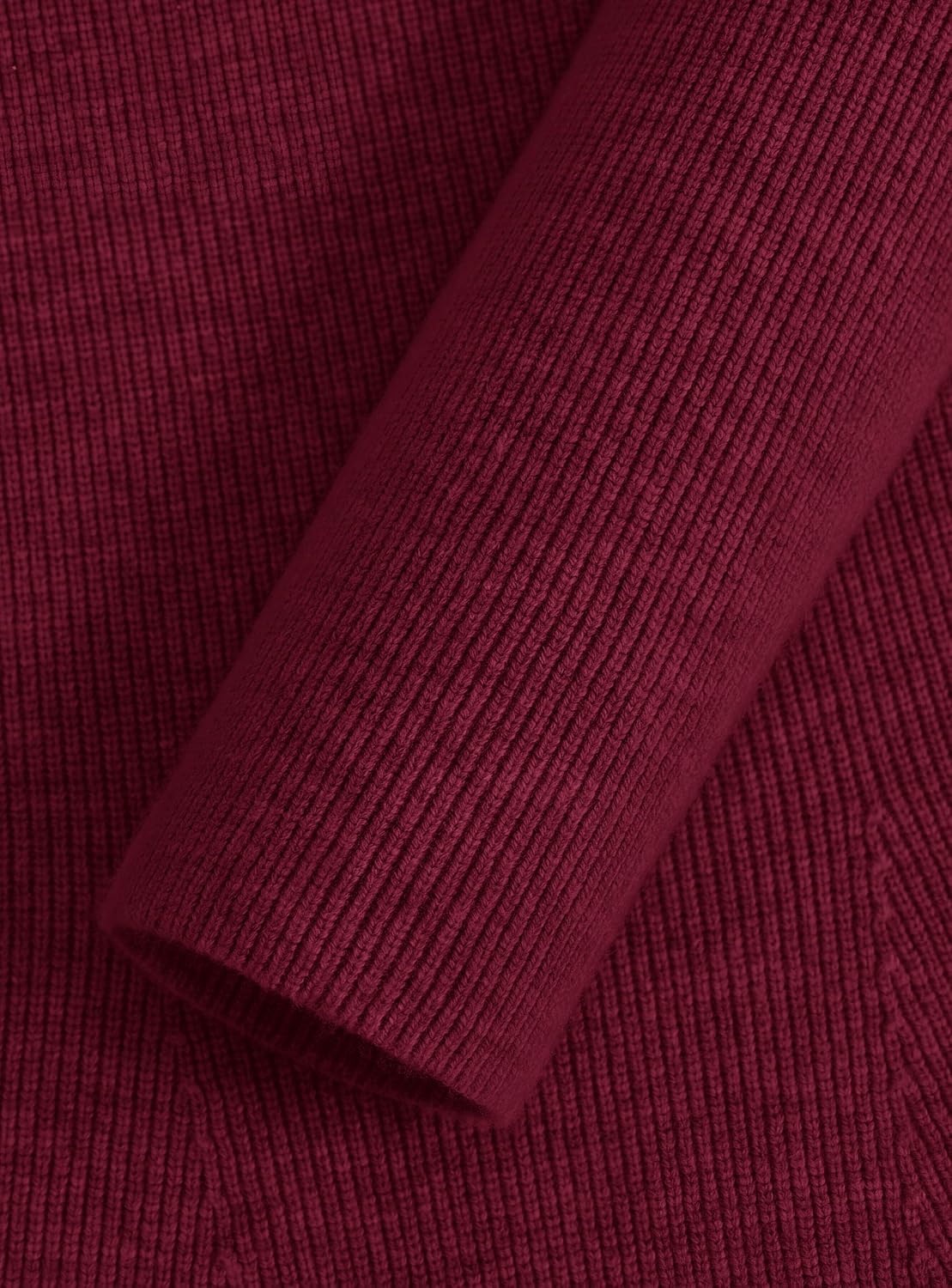 image:imagePRETTYGARDEN Womens Fall Mock Neck Long Sleeve Tops Bodycon Peplum SweatersWine Red
