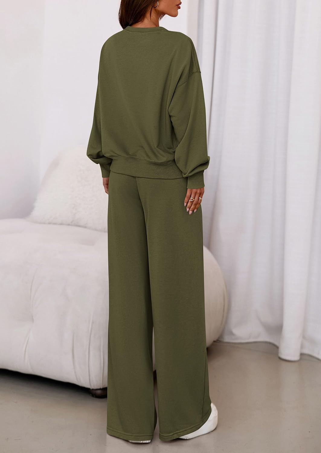 image:imagePRETTYGARDEN Womens Loose Fit Casual 2 Piece Lounge SetArmy Green