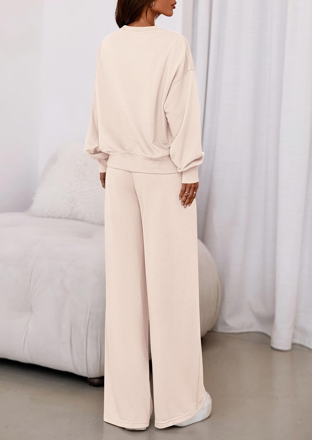 image:imagePRETTYGARDEN Womens Loose Fit Casual 2 Piece Lounge SetBeige