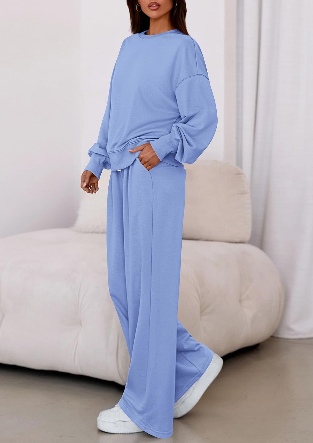 image:imagePRETTYGARDEN Womens Loose Fit Casual 2 Piece Lounge SetBlue