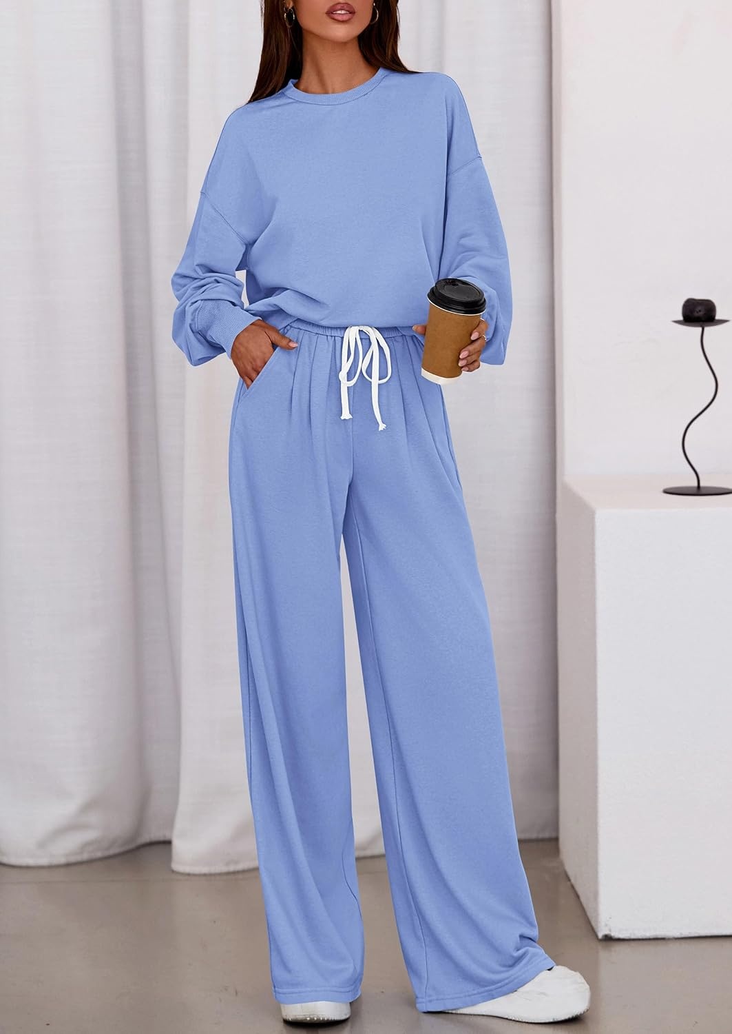 image:imagePRETTYGARDEN Womens Loose Fit Casual 2 Piece Lounge SetBlue