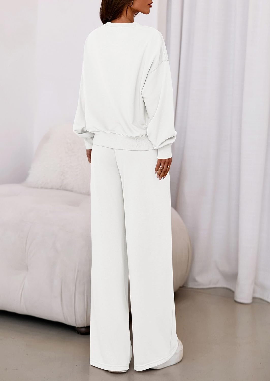 image:imagePRETTYGARDEN Womens Loose Fit Casual 2 Piece Lounge SetWhite