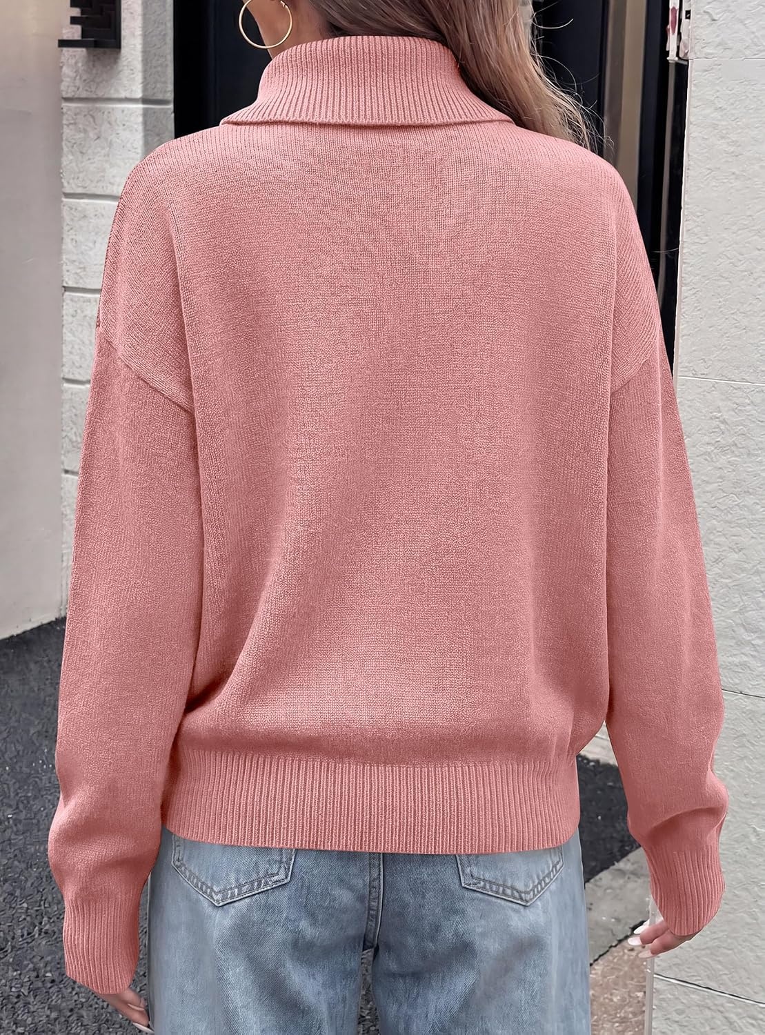 image:imagePRETTYGARDEN Womens Turtleneck Sweater Pullover Side Button Fall ClothesPink