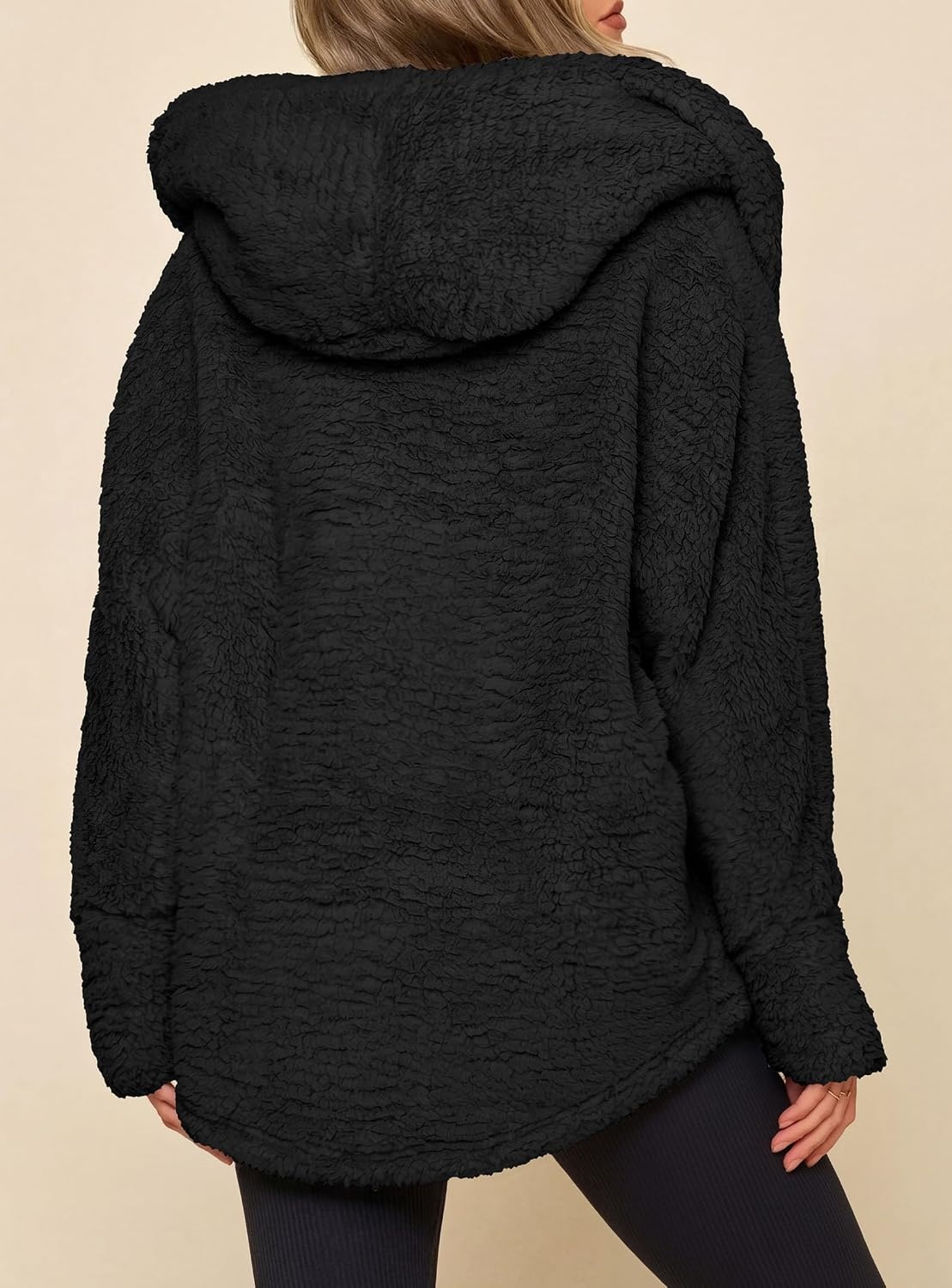 image:imagePRETTYGARDEN Womens Winter Warm Coats Hooded Faux Fur Sherpa JacketBlack