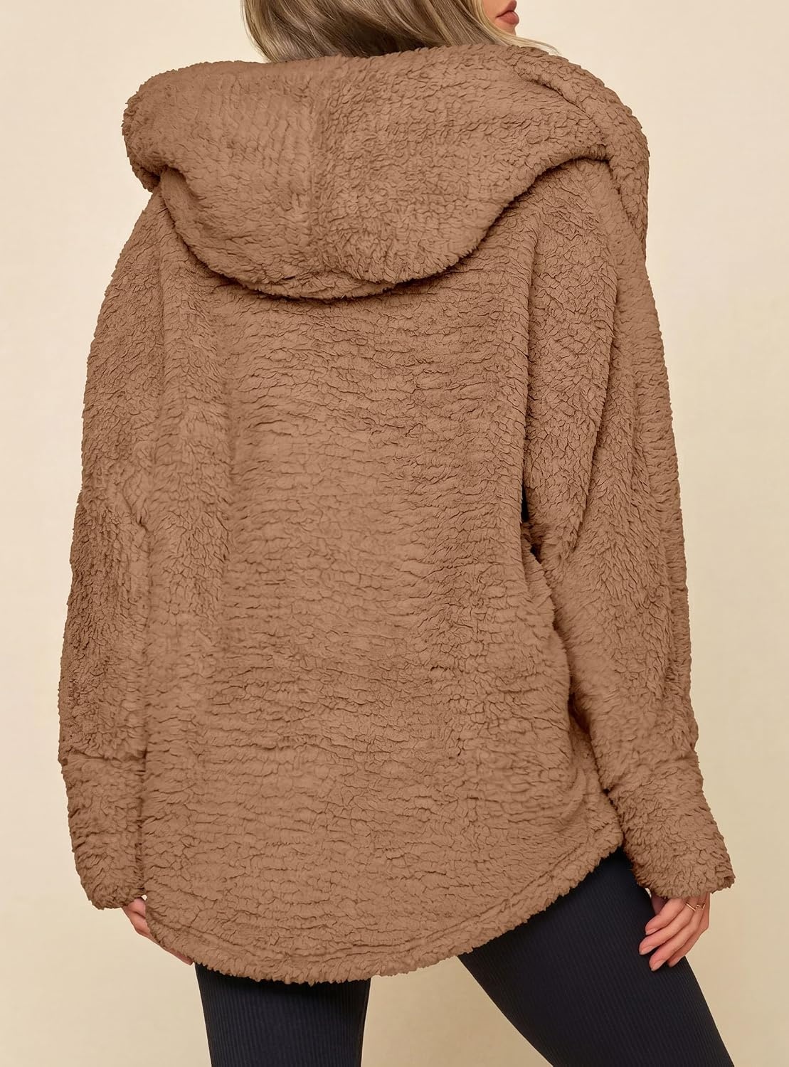 image:imagePRETTYGARDEN Womens Winter Warm Coats Hooded Faux Fur Sherpa JacketCamel