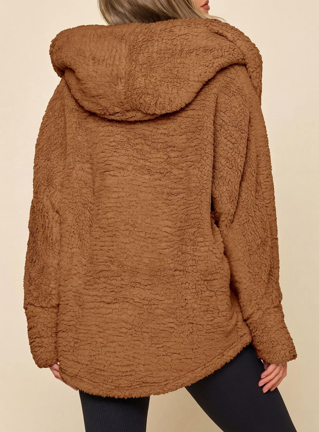 image:imagePRETTYGARDEN Womens Winter Warm Coats Hooded Faux Fur Sherpa JacketGolden Camel