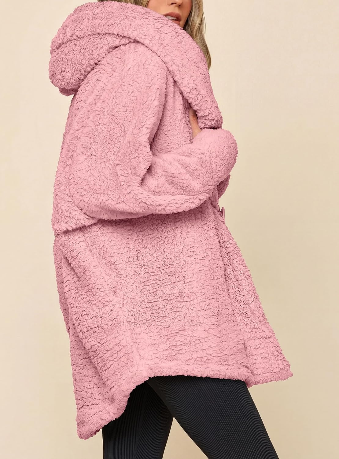 image:imagePRETTYGARDEN Womens Winter Warm Coats Hooded Faux Fur Sherpa JacketPink