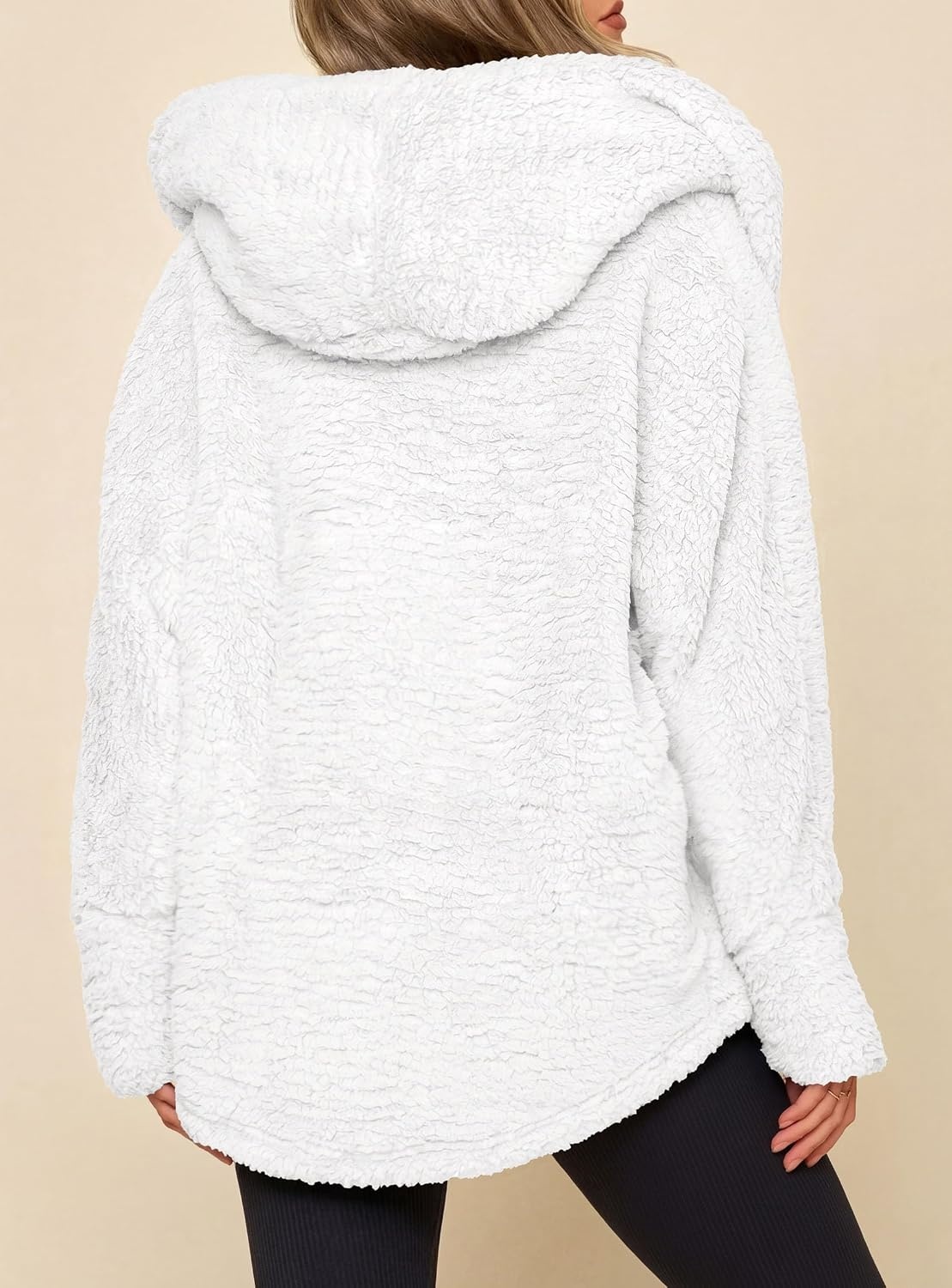 image:imagePRETTYGARDEN Womens Winter Warm Coats Hooded Faux Fur Sherpa JacketWhite