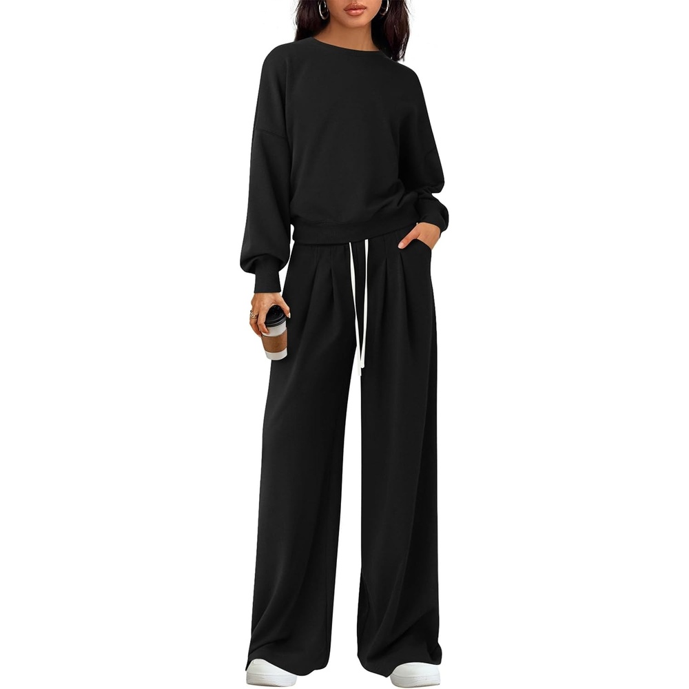 image:imagePRETTYGARDEN Womens Loose Fit Casual 2 Piece Lounge SetBlack