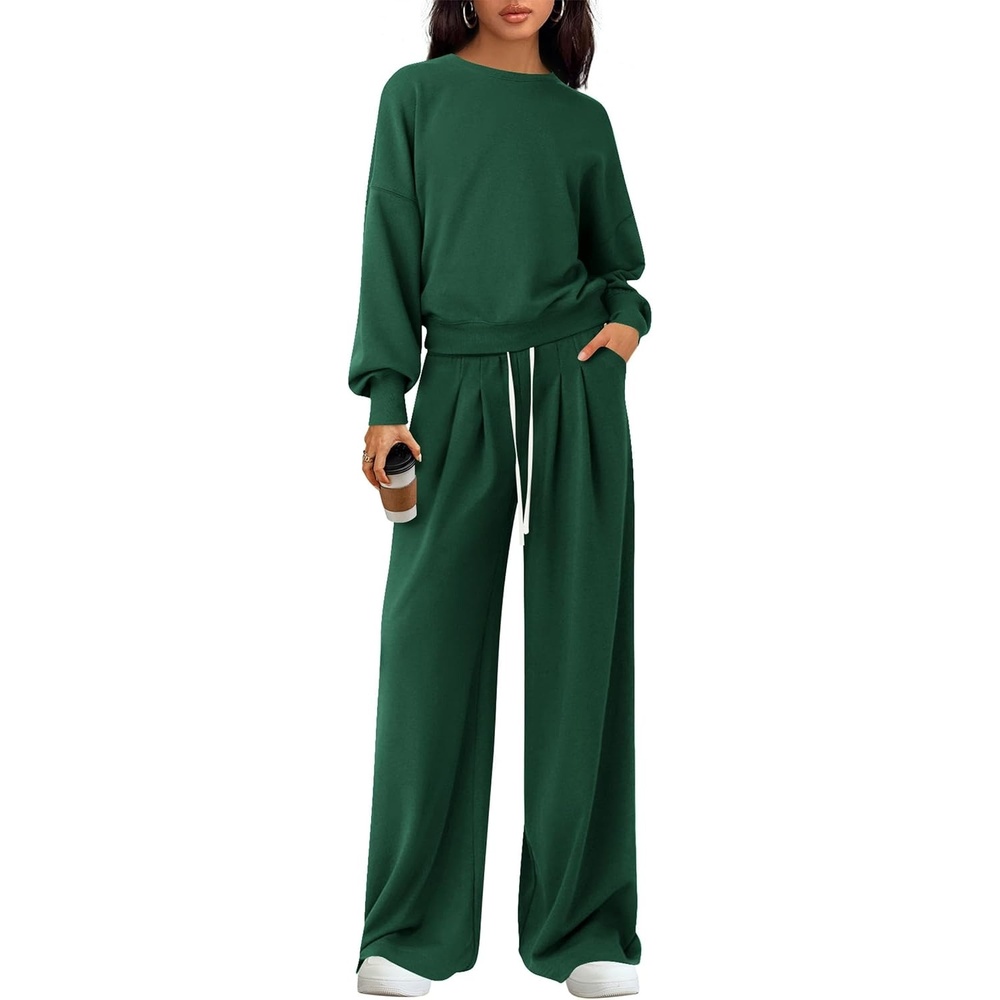 image:imagePRETTYGARDEN Womens Loose Fit Casual 2 Piece Lounge SetDark Green
