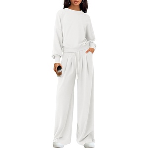 PRETTYGARDEN Womens Loose Fit Casual 2 Piece Lounge Set(White)
