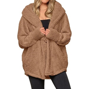 PRETTYGARDEN Women’s Winter Warm Coats Hooded Faux Fur Sherpa Jacket(Camel)